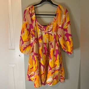 Sanctuary Womens Tiered Puff Sleeve Babydoll Dress - Size L